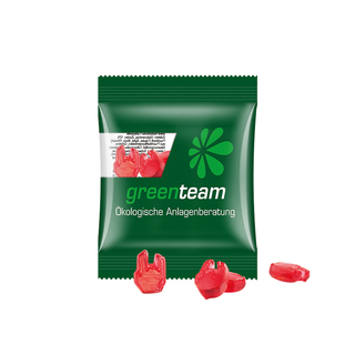 Minitüte Sonderform, 10 g, Folie kompostierbar transparent, Fruchtgummi , 10 % Fruchtsaftanteil