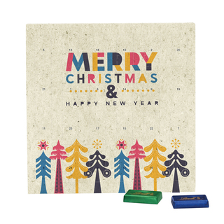 Täfelchen Adventskalender Graspapier, Lindt Schokotäfelchen