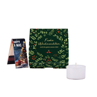 Klappbox S, Teelichter & Streichhölzer X-Mas
