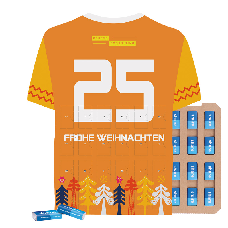 Täfelchen Adventskalender Trikot ECO, share Napolitain