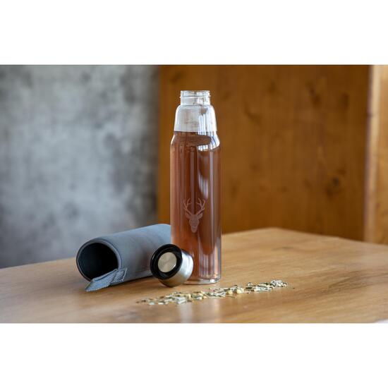 Glasflasche mit Hülle "Life" 0,7 l