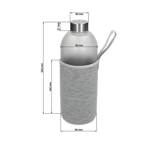 Glasflasche mit Hülle "Iced" 1,0 l