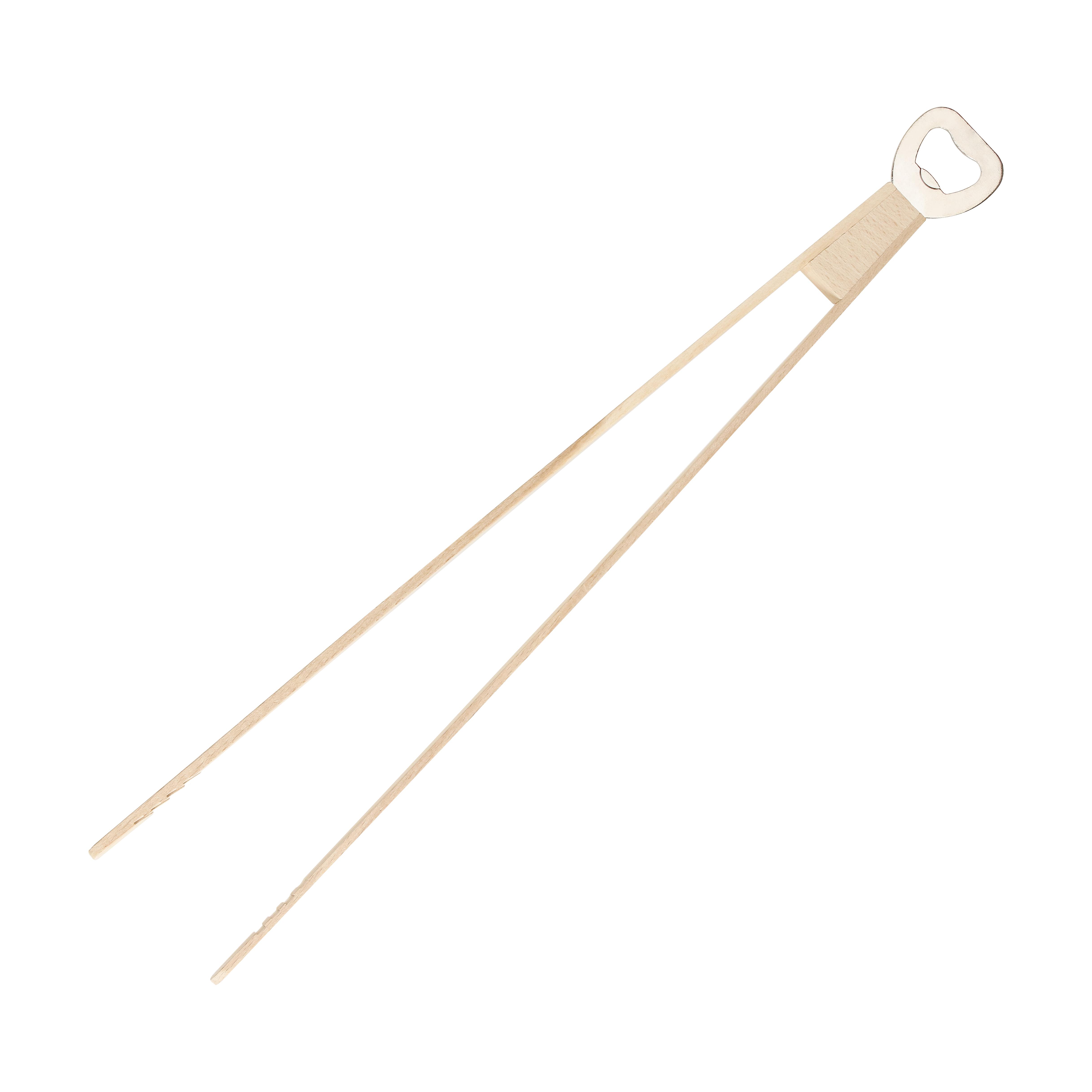 Holz-Grillzange "Opener" mit Kapselheber, 43 cm