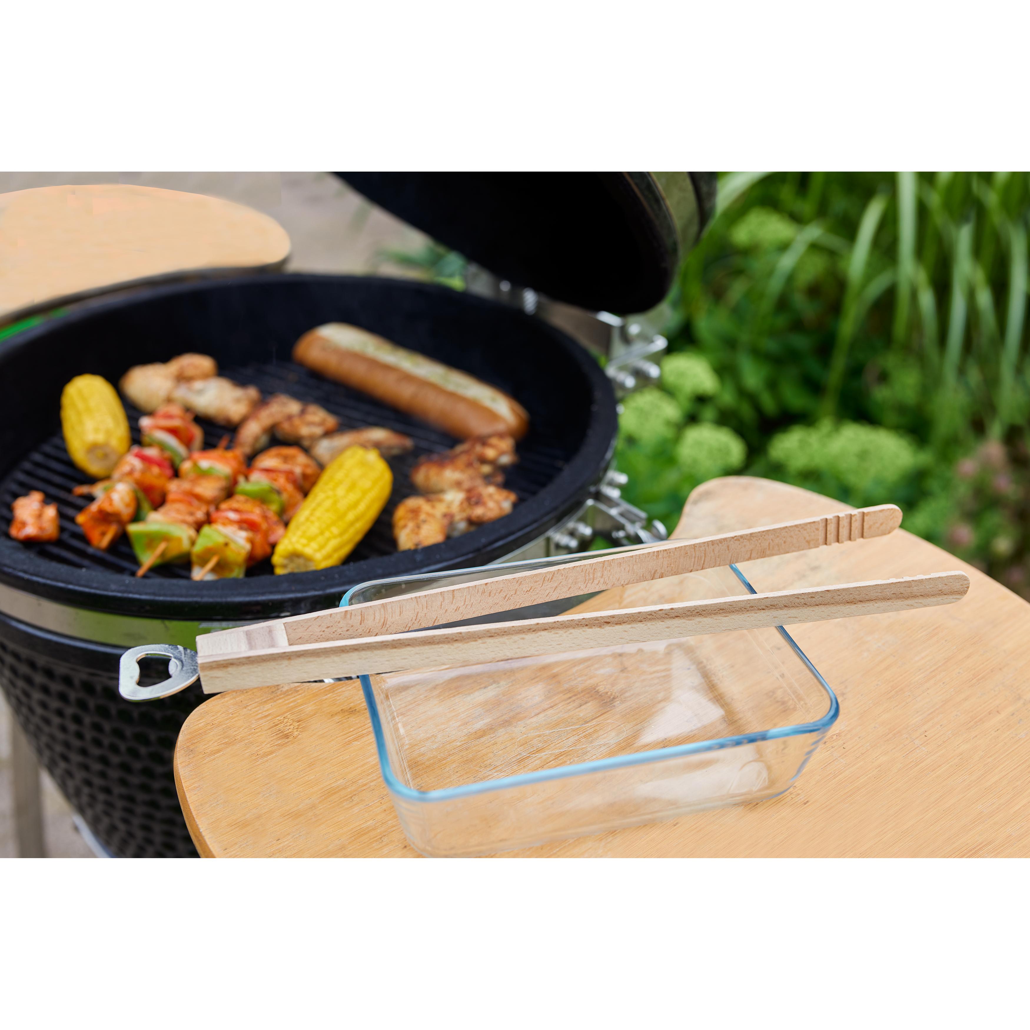 Holz-Grillzange "Opener" mit Kapselheber, 43 cm