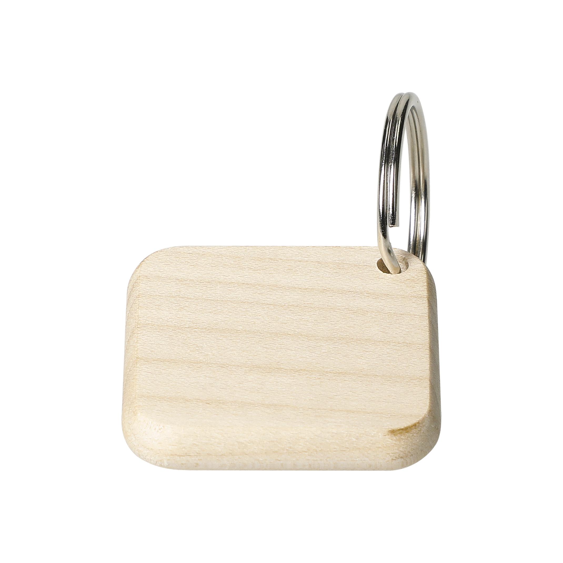 Holzschlüsselanhänger "Maple" eckig