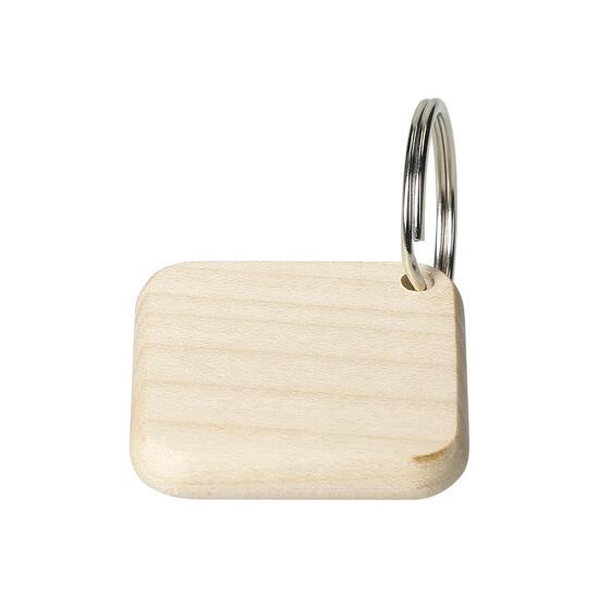 Holzschlüsselanhänger "Maple" eckig