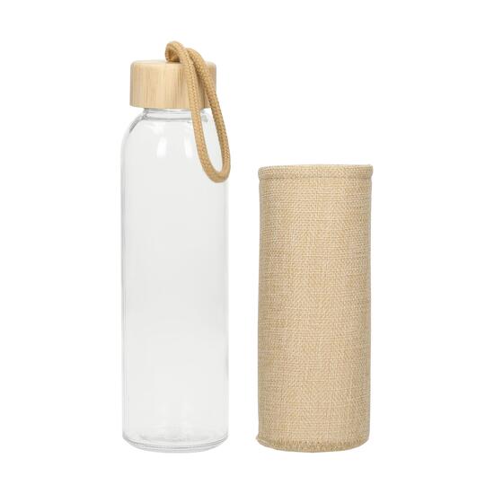 Glasflasche mit Hülle "Natural", 0,5l