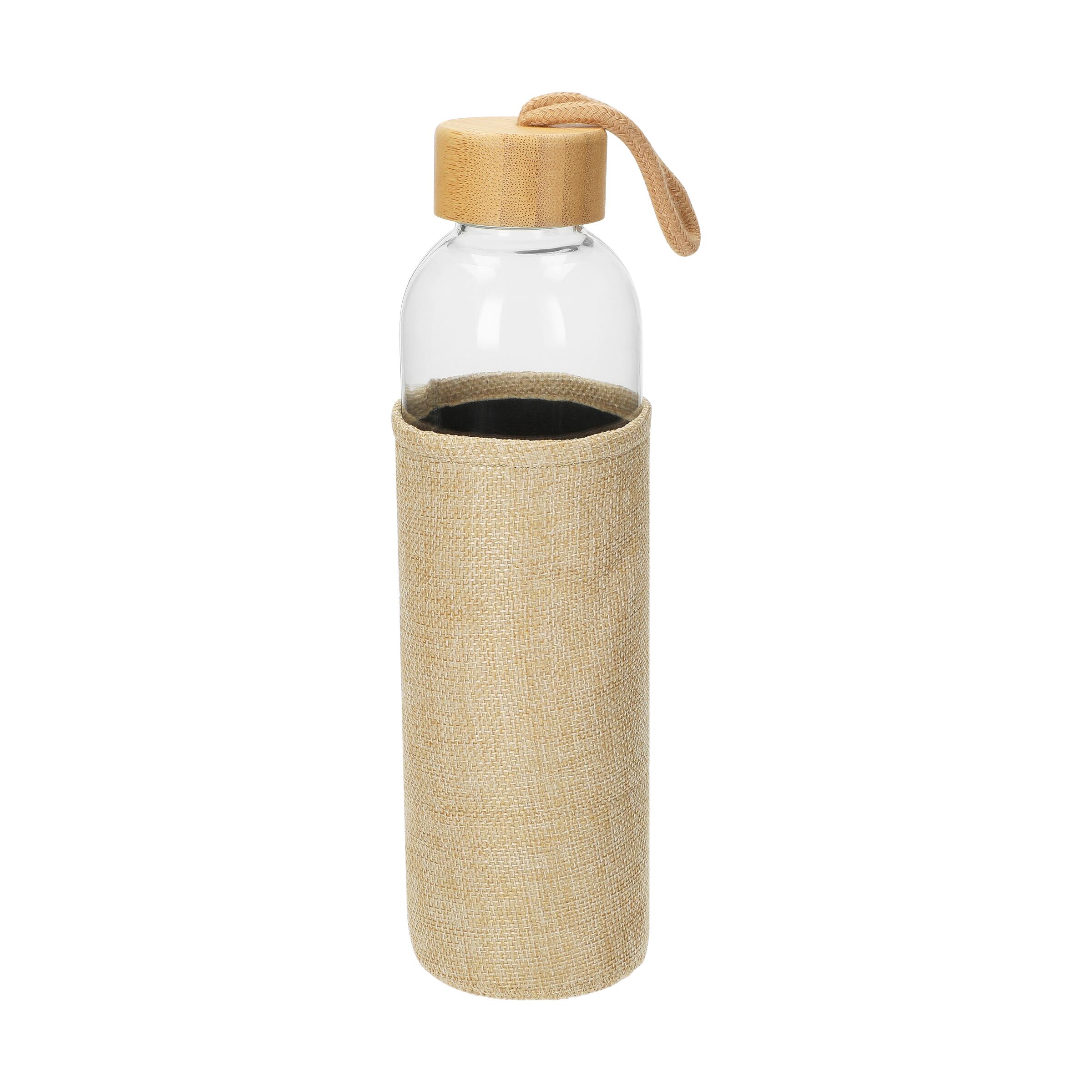Glasflasche mit Hülle "Natural", 0,7l