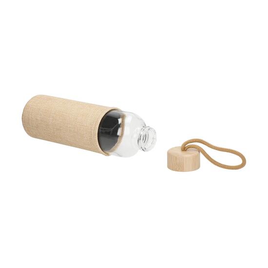 Glasflasche mit Hülle "Natural", 0,7l