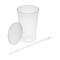 Trinkbecher "Vital", 500 ml mit Deckel und Strohhalm