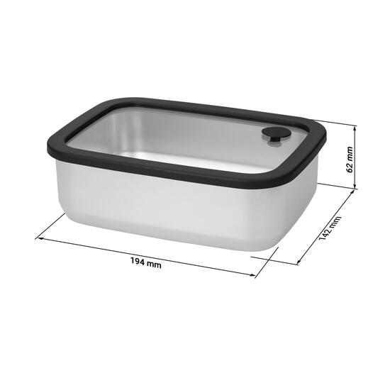 Edelstahl-Lunchbox mit Glasdeckel "RILO", 1100 ml