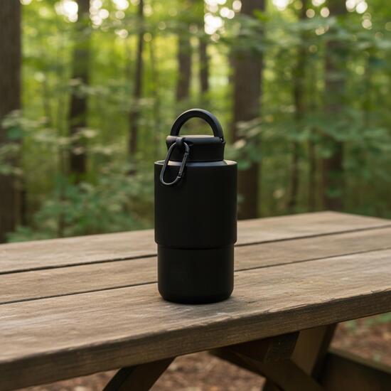 Edelstahlbecher mit Karabiner "Trail"