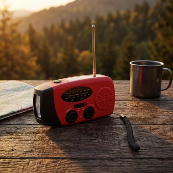 Kurbelradio mit Taschenlampe "Volt"