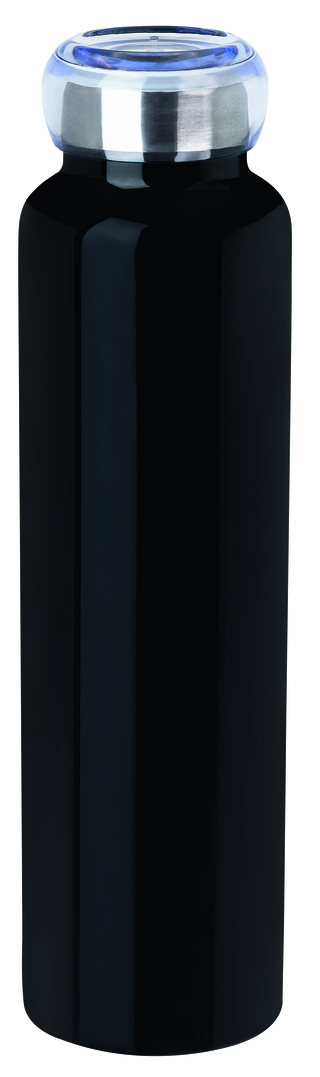 Schwarze Edelstahl-Thermosflasche 750 ml mit doppelwandiger Vakuum-Isolierung glänzend lackiert