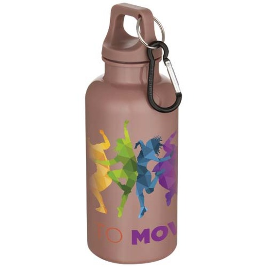 Oregon 400 ml einfarbige RS-zertifizierte Trinkflasche aus recyceltem Kunststoff mit Karabinerhaken