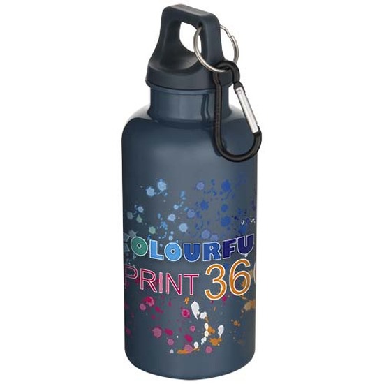 Oregon 400 ml einfarbige RS-zertifizierte Trinkflasche aus recyceltem Kunststoff mit Karabinerhaken