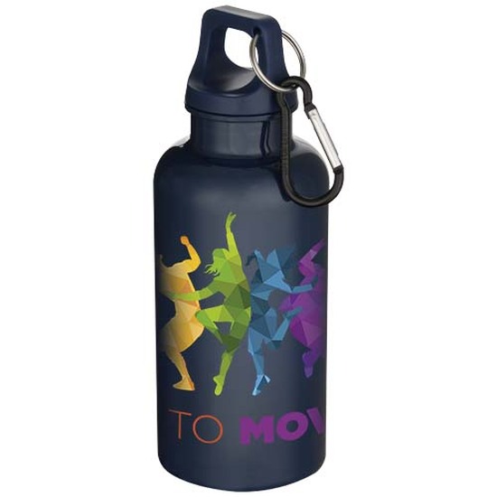 Oregon 400 ml einfarbige RS-zertifizierte Trinkflasche aus recyceltem Kunststoff mit Karabinerhaken