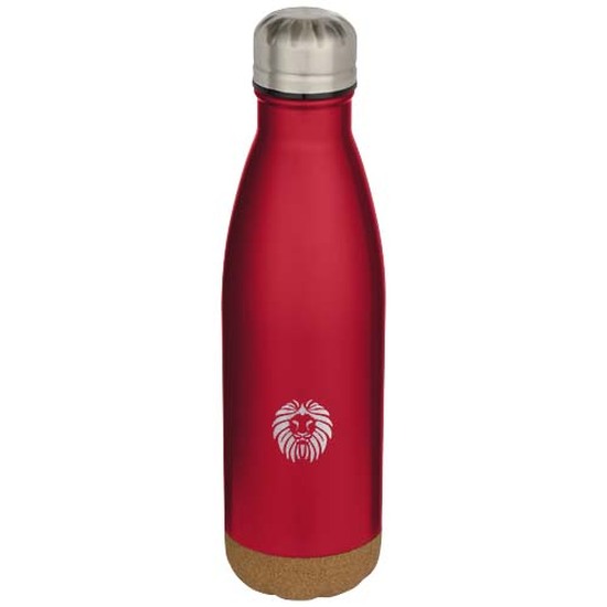 Cove 500 ml doppelwandige, vakuumisolierte Trinkflasche aus Edelstahl mit Korkdetails