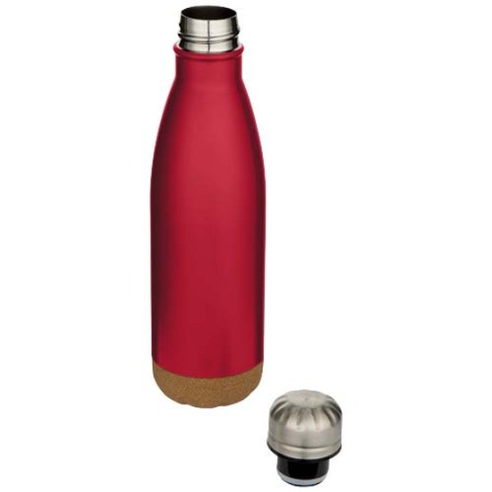 Cove 500 ml doppelwandige, vakuumisolierte Trinkflasche aus Edelstahl mit Korkdetails