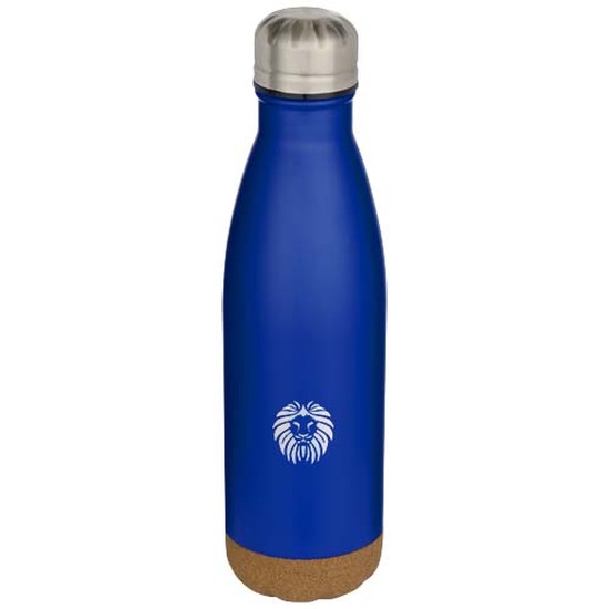 Cove 500 ml doppelwandige, vakuumisolierte Trinkflasche aus Edelstahl mit Korkdetails