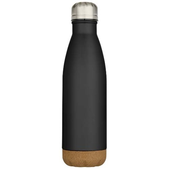 Cove 500 ml doppelwandige, vakuumisolierte Trinkflasche aus Edelstahl mit Korkdetails