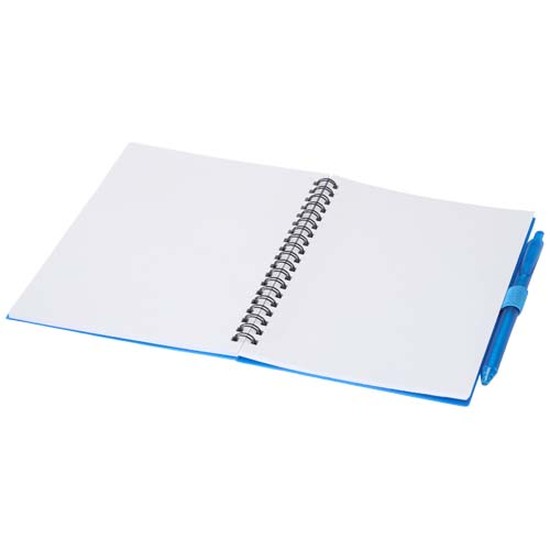 Niove Softcover Notizbuch aus recyceltem Kunststoff mit Kugelschreiber (blaue Mine)