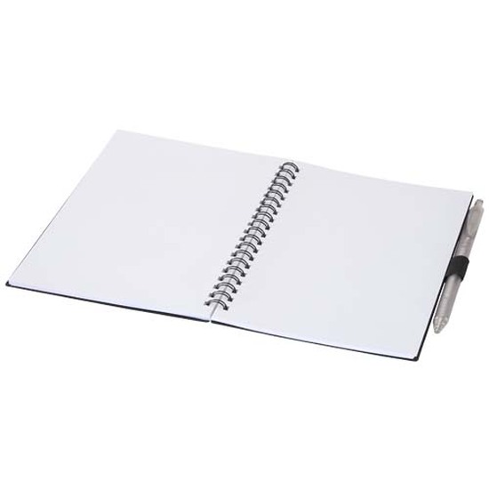 Niove Softcover Notizbuch aus recyceltem Kunststoff mit Kugelschreiber (blaue Mine)