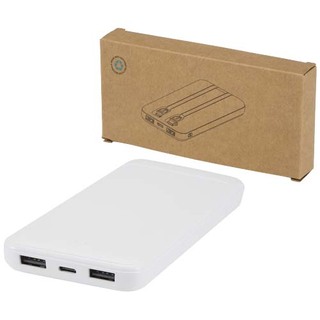 Adhil 10 W 10.000 mAh Powerbank aus recyceltem Kunststoff mit 2 integrierten Kabeln
