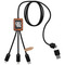 SCX.design C38 5-in-1 Ladekabel aus rPET in quadratischem Bambusgehäuse mit Leuchtlogo