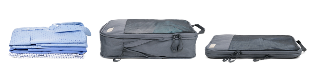TROIKA Reise-Kompressionstasche BLUE CYCLE PACKING SHIRTS