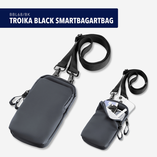 TROIKA Smartphone Umhängetasche TROIKA BLACK SMARTBAG