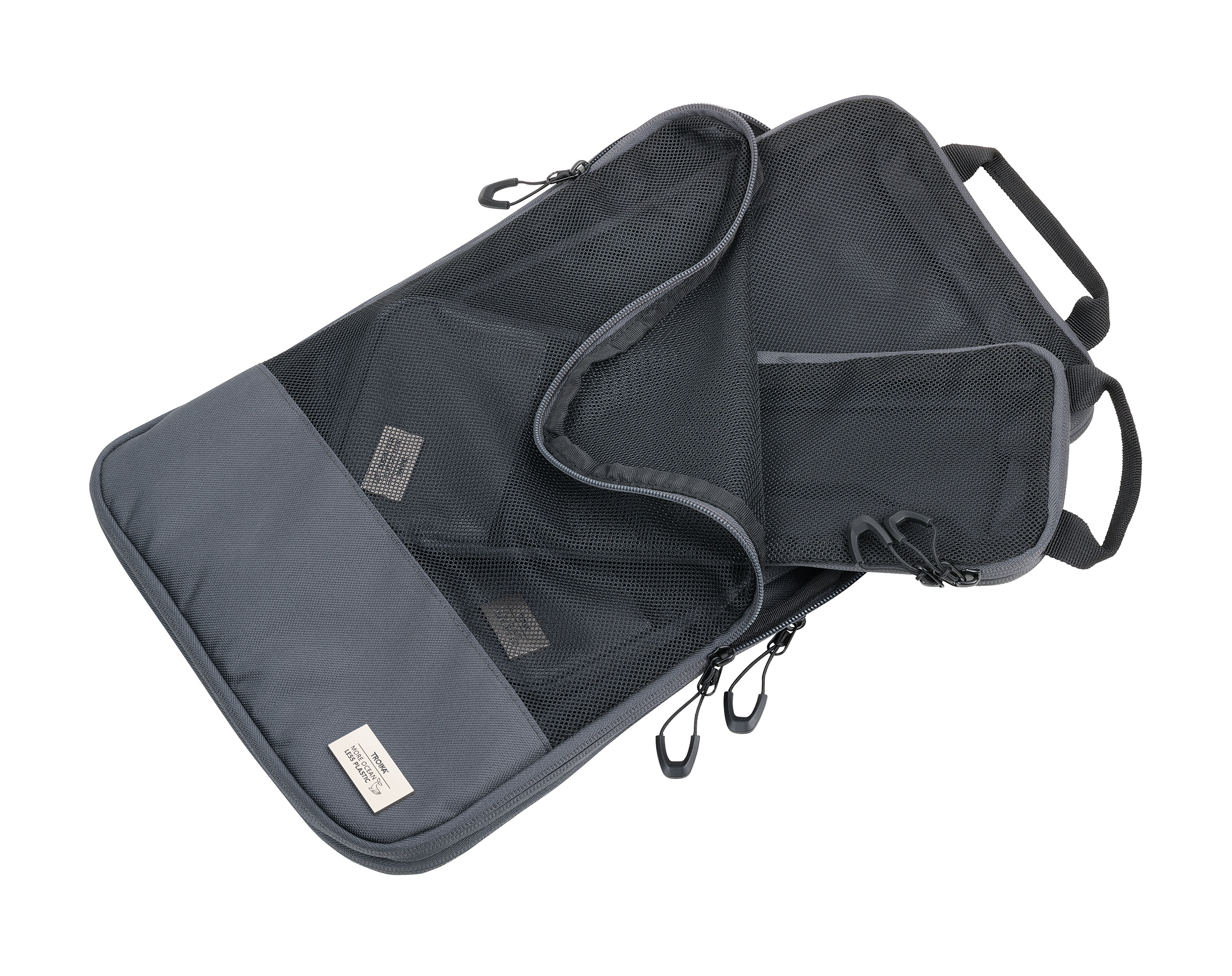 TROIKA Reise-Kompressionstaschen Set BLUE CYCLE PACKING CUBES