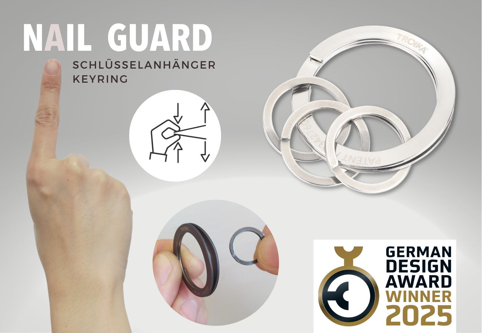 TROIKA Schlüsselanhänger NAIL GUARD