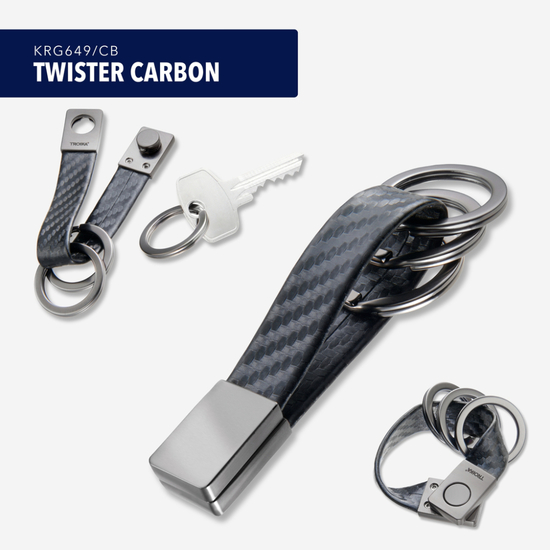 TROIKA Schlüsselanhänger TWISTER CARBON