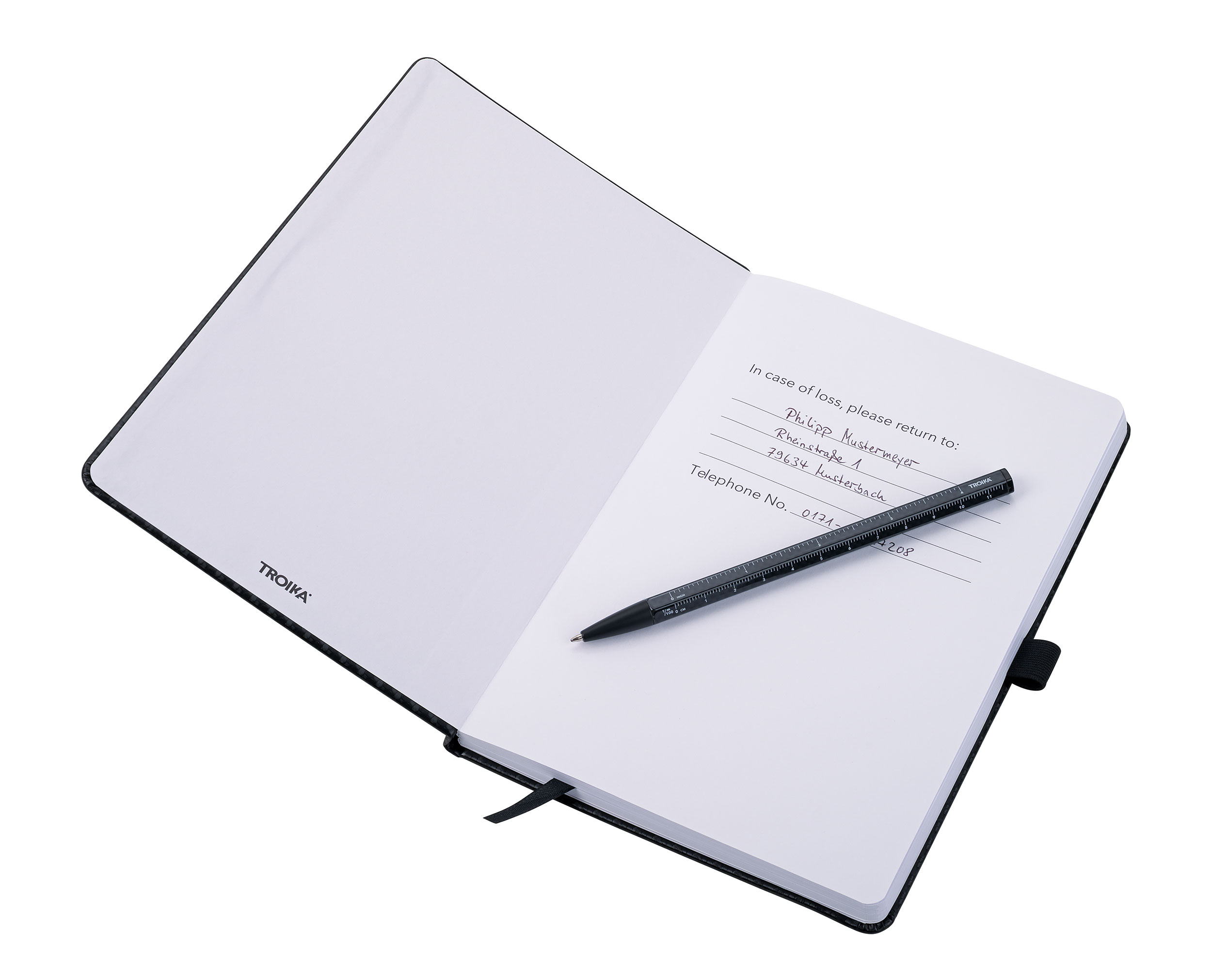 TROIKA Notizblock SLIMPAD A5 CARBON