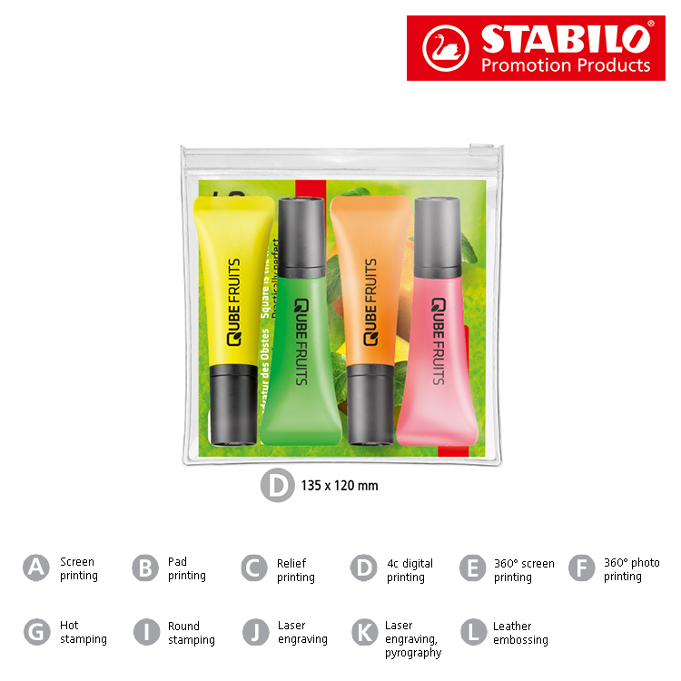 STABILO NEON 4er Zip-Etui Leuchtmarkierer