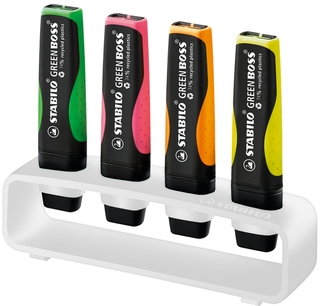 STABILO GREEN BOSS 4er Tisch-Set Leuchtmarkierer