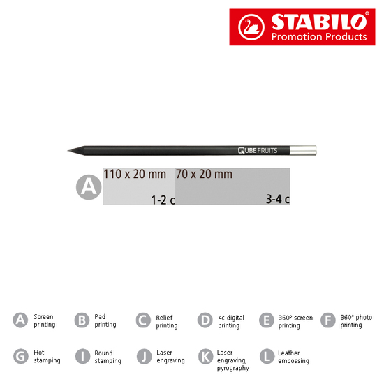 STABILO Grafitstift schwarz mit Metallkapsel