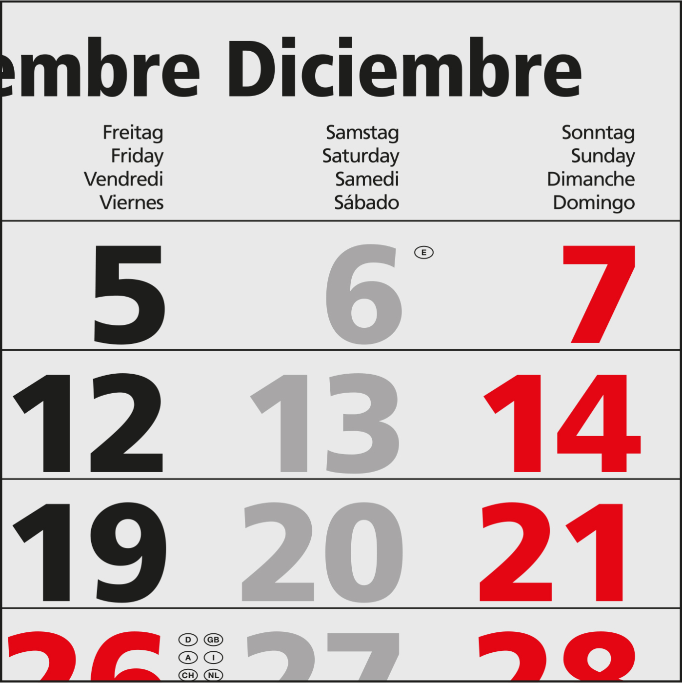 4-Monatskalender Mehrblock Forum Light 4 Werbung am Kopf