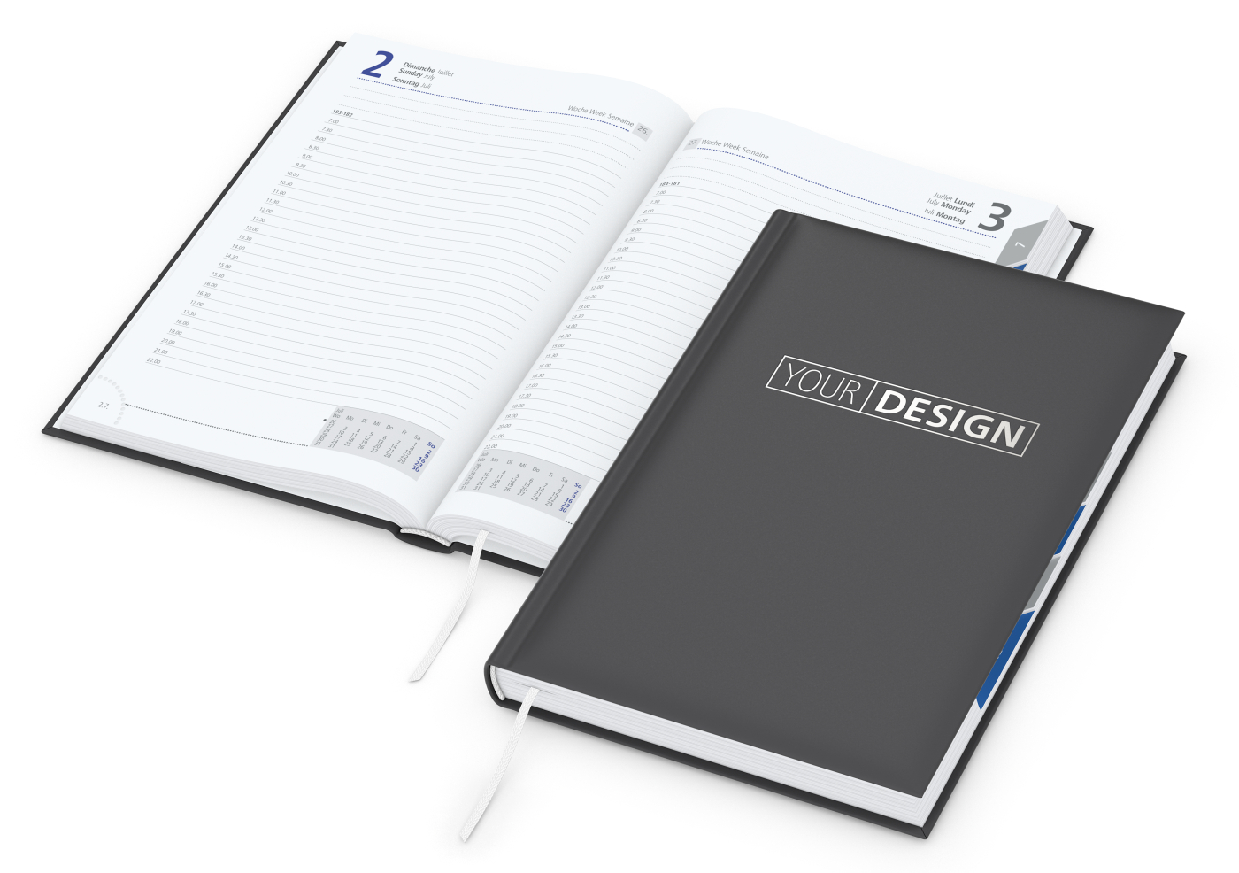 Buchkalender Manager Register Bestseller inkl. Prägung