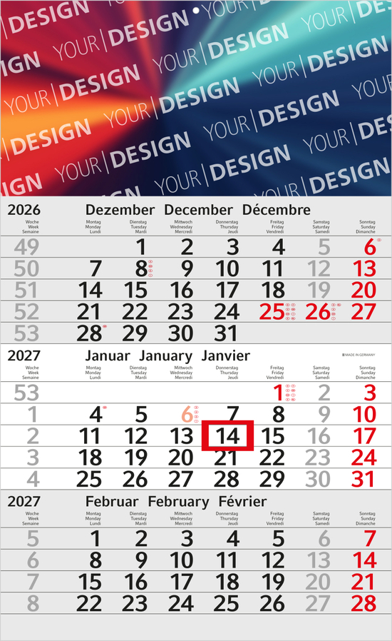 3-Monatskalender Budget 3 EXPRESS Schrift modern