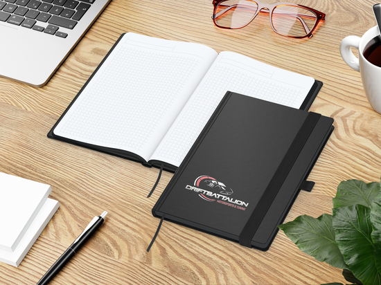 Notizbuch Hardcover Black-Book RECYCLING Ausstattung schwarz A5, Siebdruck-Digital inkl.