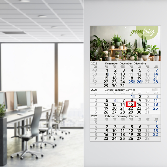 3-Monatskalender Budget 3 Recycling (Einblatt)