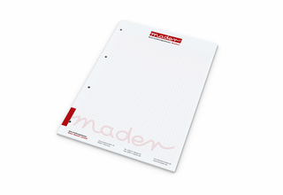 Schreibblock EXPRESS 50 Seiten individuell gestaltbar, Papierformat/Abheftlochung DIN A4 / 4-fach
