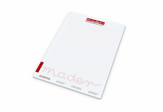Schreibblock EXPRESS 50 Seiten individuell gestaltbar, Papierformat/Abheftlochung DIN A4 / ohne
