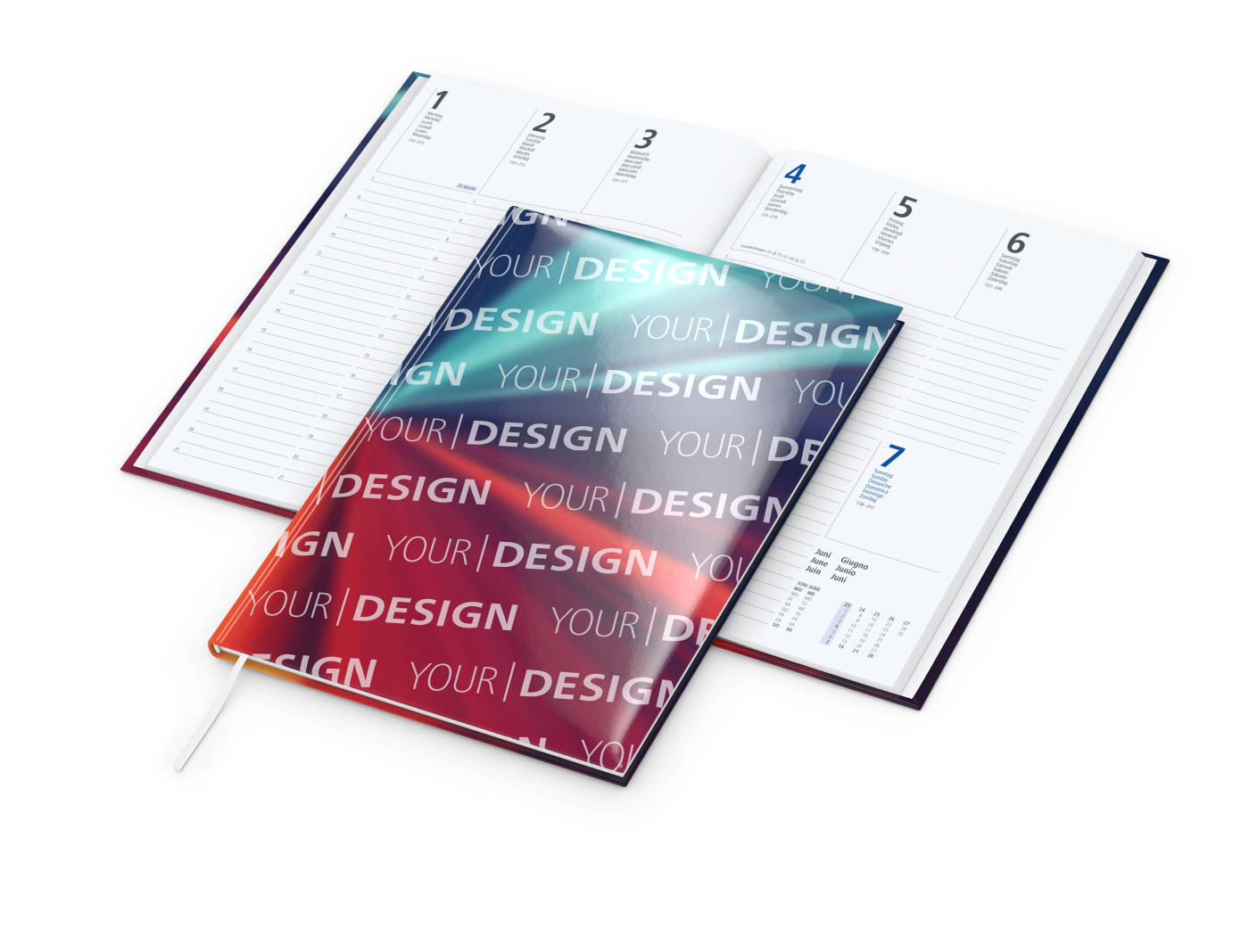 Wochenkalender Media 175 × 245 mm Papier-Hardcover, Einband-Oberfläche glänzend