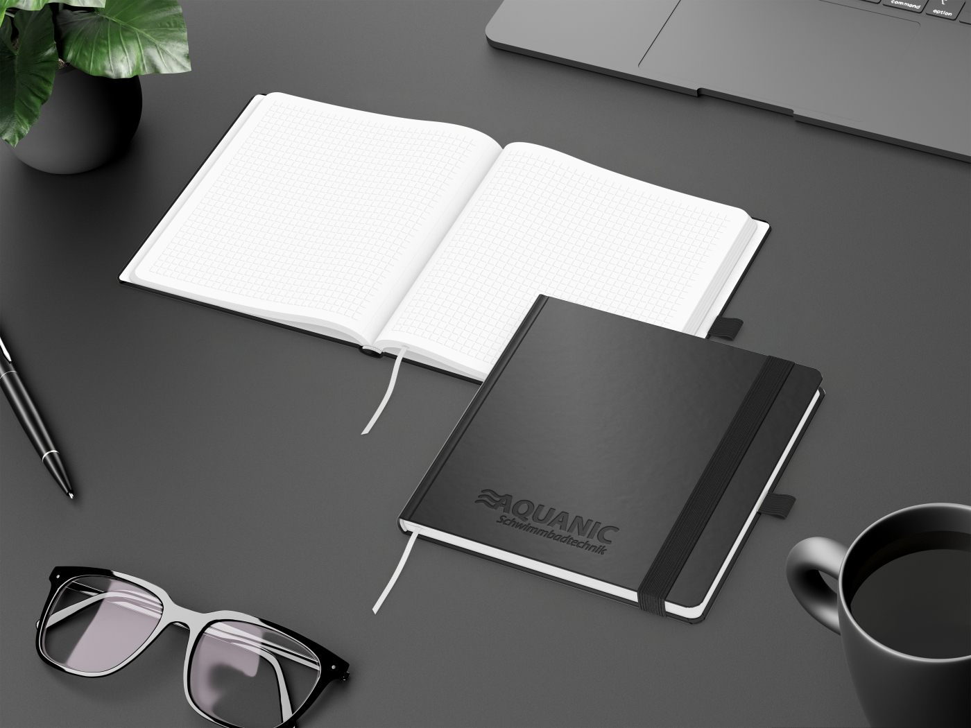 Notizbuch Hardcover Square-Book quadratisch 170 × 170 mm, Siebdruck-Digital inkl.