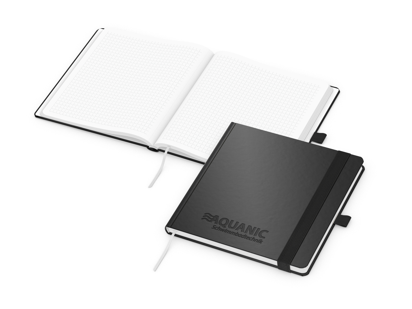Notizbuch Hardcover Square-Book quadratisch 170 × 170 mm, Blindprägung inkl.