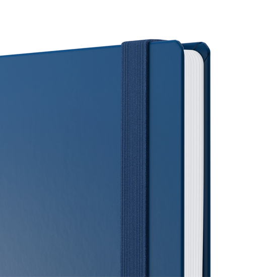 Notizbuch Hardcover Easy-Book Vollkaro Gummiband schmal A5, Prägung schwarz-glänzend inkl.
