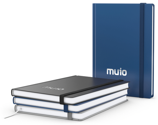 Notizbuch Hardcover Easy-Book Vollkaro Gummiband schmal A5, Prägung schwarz-glänzend inkl.